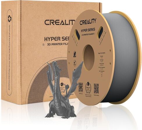 Hyper ABS Black+Grey Creality Hyper ABS Filament 1.75mm, 3D Printer Filament for High Temperature Resistance, 1kg(2.2lb)/Spool, Dimensional Accuracy ± 0.05 mm, Fits for Most 3D Printers, 2KG in Saudi Arabia