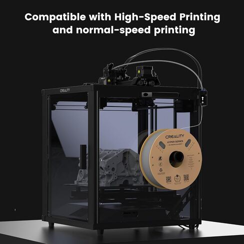 Hyper ABS Black+Grey Creality Hyper ABS Filament 1.75mm, 3D Printer Filament for High Temperature Resistance, 1kg(2.2lb)/Spool, Dimensional Accuracy ± 0.05 mm, Fits for Most 3D Printers, 2KG in Saudi Arabia