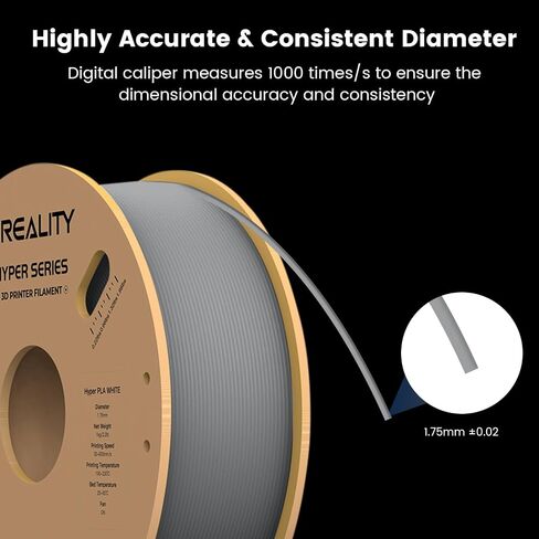 Hyper ABS Black+Grey Creality Hyper ABS Filament 1.75mm, 3D Printer Filament for High Temperature Resistance, 1kg(2.2lb)/Spool, Dimensional Accuracy ± 0.05 mm, Fits for Most 3D Printers, 2KG in Saudi Arabia
