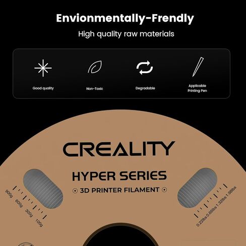 Hyper ABS Black+Grey Creality Hyper ABS Filament 1.75mm, 3D Printer Filament for High Temperature Resistance, 1kg(2.2lb)/Spool, Dimensional Accuracy ± 0.05 mm, Fits for Most 3D Printers, 2KG in Saudi Arabia