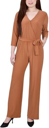 Womens Petites Matte Jersey Belted Jumpsuit in Saudi Arabia
