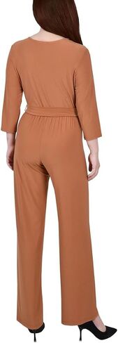 Womens Petites Matte Jersey Belted Jumpsuit in Saudi Arabia