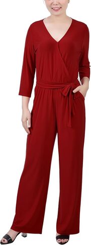 Womens Petites Matte Jersey Belted Jumpsuit in Saudi Arabia
