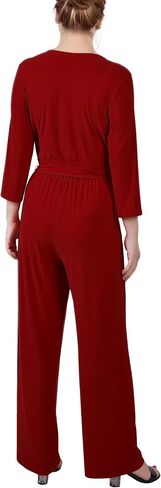 Womens Petites Matte Jersey Belted Jumpsuit in Saudi Arabia