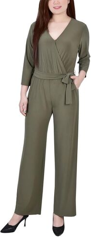 Womens Petites Matte Jersey Belted Jumpsuit in Saudi Arabia