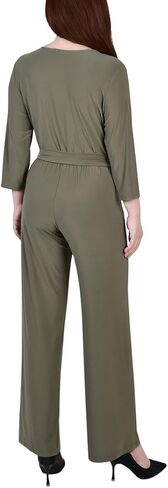 Womens Petites Matte Jersey Belted Jumpsuit in Saudi Arabia