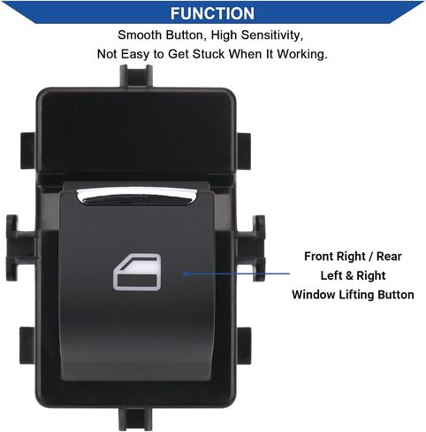 زر تبديل نافذة الطاقة على جانب الراكب المتوافق مع 2013-2024 Ford Edge/F150/Fusion/Mustang/Expedition ، 2017-2024 Lincoln Continental/MKX/Navigator ، يحل محل OEM SW7340 in Saudi Arabia