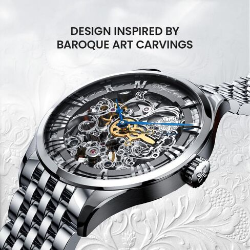 Agelocer Watches Automatic for Men Mechanical Tourbillon Skeleton Watch Men's Wrist Watch Watch Luxury Dress Watch Watches Watches Skeleton Dial in Kuwait