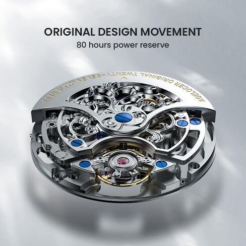 Agelocer Watches Automatic for Men Mechanical Tourbillon Skeleton Watch Men's Wrist Watch Watch Luxury Dress Watch Watches Watches Skeleton Dial in Kuwait