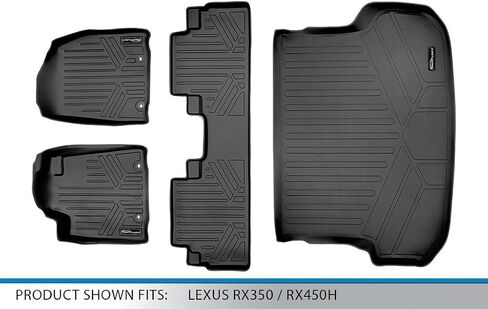 SMARTLINER Custom Fit Floor Mats 2 Rows and Cargo Liner Set Black for 2013-2015 Lexus RX350/RX450h in Saudi Arabia