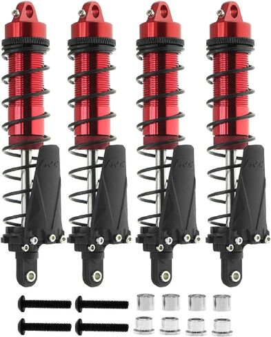 REDSPIDER RC Shock Absorber Set With mudguard（4pcs）Multiple specifications to choose from， for TRAXXAS 1/10 Slash Remo Hobby HuanQi 727 Short Truck RC Car ﻿ (Red（90mm）) in Saudi Arabia
