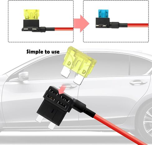 8 Set Car Fuse Tap Kit with 8 Blade Fuses,Fuse Taps Automotive 12V Includes 2 Types of Standard & Mini Fuses Tap for Avoiding Short Circuits,Practical Car Accessories Fusing Kit in Saudi Arabia