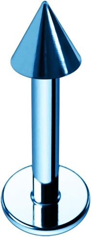 Anodized G23 Grade Titanium 14 Gauge Lip Labret with Cone - Tragus Bar Piercing - Helix, Cartilage Labret Stud - Tragus Piercing Jewelry in Saudi Arabia