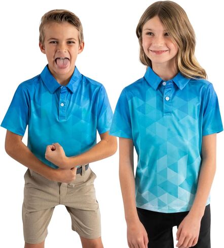 Yatta Youth Polo Just Beachy Golf Golf Polo - ملاءمة رياضية صغيرة للجنسين ، مقاومة للتجاعيد ، فتل الرطوبة ، 4 اتجاهات in Kuwait