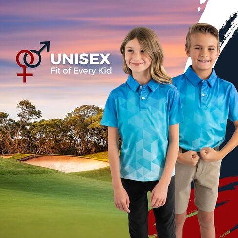 Yatta Youth Polo Just Beachy Golf Golf Polo - ملاءمة رياضية صغيرة للجنسين ، مقاومة للتجاعيد ، فتل الرطوبة ، 4 اتجاهات in Kuwait