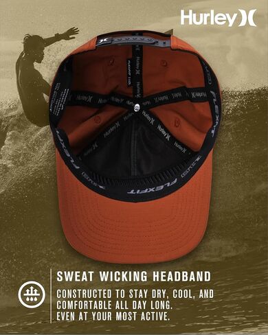 Hurley Men's Baseball Cap - Lightweight Moisture-Wicking Snap-Back Curved Bill Fitted Baseball Hats for Men in Saudi Arabia