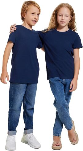 Supasoft Apparel Kids Shirt for Boys Girls Youth Custom Tshits من 6 إلى 18 عامًا ، أضف Text Photo Tee in Kuwait