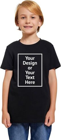 Supasoft Apparel Kids Shirt for Boys Girls Youth Custom Tshits من 6 إلى 18 عامًا ، أضف Text Photo Tee in Kuwait