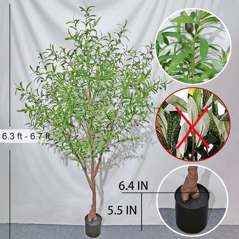 Faux Olive Tree Artificial Olive Trees Artificial Indoor 8 Feet (96 inches) Realistic Potted Silk Indoor Large Fruit for Home Offices, Living Rooms, Bedrooms, Stairs and Foyer Decor in Saudi Arabia