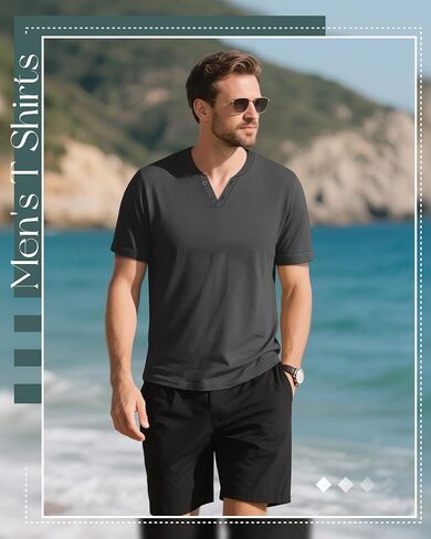 Huukeay 3 Pack Big and Tall Men's Short Sleeve Henley T Shirts Cotton Summer Casual Basic Tee Button Lightweight Stretch Top in Saudi Arabia
