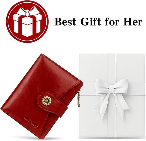 Womens Wallet,RFID Wallet For Women,Vegan Leather Bifold Small Wallet Women Credit Card Holder With Removable ID Window winered in Kuwait