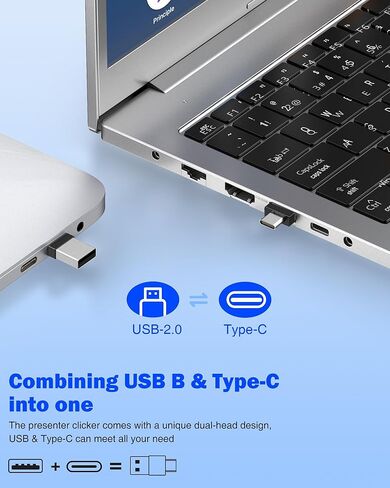 Air Mouse Wireless Presenter, NinjajoyOX Rechargeable Presentation Clicker for Powerpoint Presentations, Presentation Remote with Red Light, Plug & Play Compatible with Laptop, Computer, Mac in Kuwait