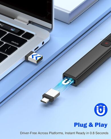 Air Mouse Wireless Presenter, NinjajoyOX Rechargeable Presentation Clicker for Powerpoint Presentations, Presentation Remote with Red Light, Plug & Play Compatible with Laptop, Computer, Mac in Kuwait