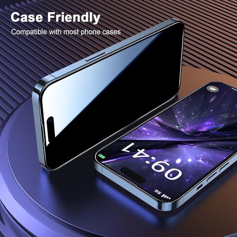 عبوتان من واقي شاشة iPhone 16 Pro Max، [إزالة الغبار تلقائيًا] [حماية من السقوط] زجاج مقسى كامل الشاشة 9H لهاتف iPhone 16 Promax 6.9 بوصة، خالٍ من الفقاعات، مقاوم للخدش، صديق للحافظة in Kuwait