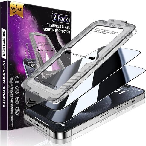 2 Pack for iPhone 16 Pro Max Screen Protector, [Automatic Dust Removal] [Drop Protection] 9H Full Screen Tempered Glass for iPhone 16 Promax 6.9" Bubble Free, Scratch Resistant, Case Friendly in Saudi Arabia