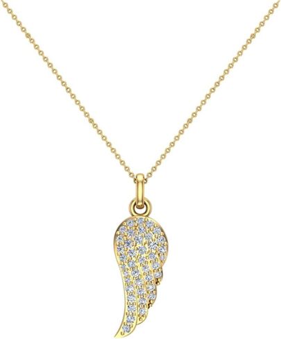 Angel Wings 14k Gold Diamond Netclaces for Women Charm w/O سلسلة هدايا مربع الأصالة in Kuwait