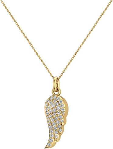 Angel Wings 14k Gold Diamond Netclaces for Women Charm w/O سلسلة هدايا مربع الأصالة in Kuwait
