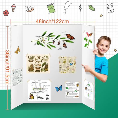 6 Pack Trifold Poster Board, IKAYAS 48" X 36" Double Sided Black Poster Boards, Science Fair Display Boards Posterboard Foamboard for Mounting, Prints,Art,Display,Projects Classroom Supplies in Kuwait