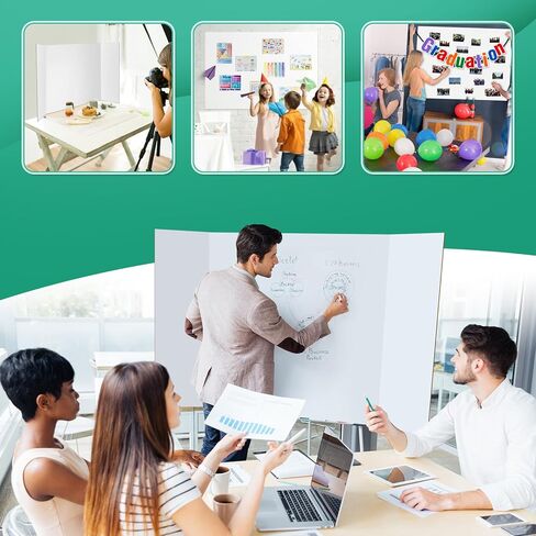 6 Pack Trifold Poster Board, IKAYAS 48" X 36" Double Sided Black Poster Boards, Science Fair Display Boards Posterboard Foamboard for Mounting, Prints,Art,Display,Projects Classroom Supplies in Kuwait