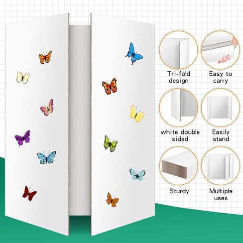 6 Pack Trifold Poster Board, IKAYAS 48" X 36" Double Sided Black Poster Boards, Science Fair Display Boards Posterboard Foamboard for Mounting, Prints,Art,Display,Projects Classroom Supplies in Kuwait