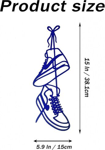 FZFQHCJH Metal Sneaker Wall Decor ، فريدة من نوعها ديكور غرفة في سن المراهقة ، ديكور الغرفة للصبي وفتاة غرفة نوم ، فن الجدار المعدني ، مخطط الجدار لعشاق الأحذية الرياضية ، هدية الصديق ، 15 * 5.9 بوصة in Kuwait