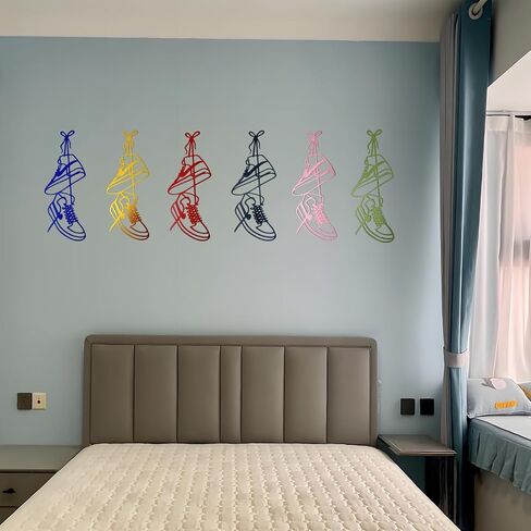 FZFQHCJH Metal Sneaker Wall Decor ، فريدة من نوعها ديكور غرفة في سن المراهقة ، ديكور الغرفة للصبي وفتاة غرفة نوم ، فن الجدار المعدني ، مخطط الجدار لعشاق الأحذية الرياضية ، هدية الصديق ، 15 * 5.9 بوصة in Kuwait