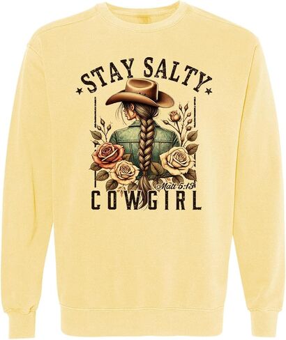 Stay Salty Cowgirl Comfort Colors Sweatshirt Unisex in Saudi Arabia
