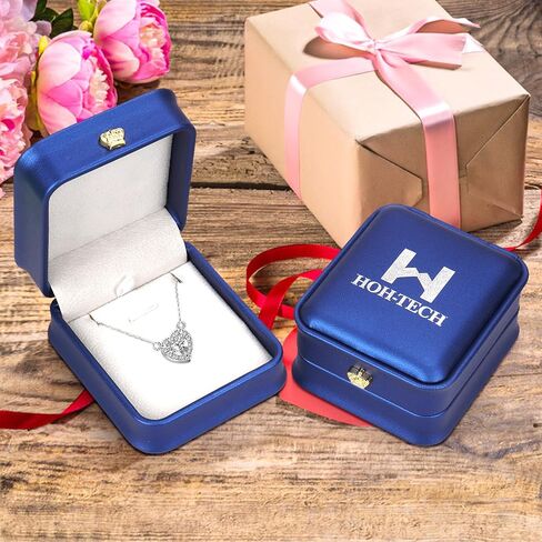 HOH-Tech Heart Necklaces for Women 925 Sterling Silver Heart Pendant Zircon Necklace Heart Jewelry Chrismas Valentine's Wedding Birthday Anniversary Mothers Wife Daughter Gifts for Her in Saudi Arabia