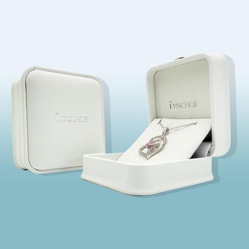 Heart Birthstone Silver Necklace for Women, S925 Sterling Silver Pendant Necklace Birthday Jewelry Gifts for Her Mother Mom Wife Girlfriend in Saudi Arabia
