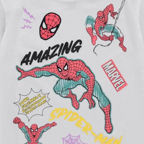 Marvel Amazing Spiderman Super Hero Girls Short Sleeve T-Shirt- Little and Big Girl Sizes 4-16 in Saudi Arabia