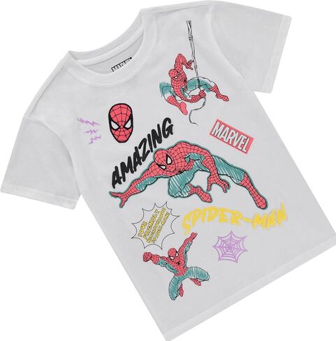 Marvel Amazing Spiderman Super Hero Girls Short Sleeve T-Shirt- Little and Big Girl Sizes 4-16 in Saudi Arabia