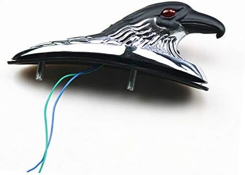 Motorcycle Front Fender Eagle Head Ornament Statue for Honda Kawasaki Suzuki Yamaha Cruiser Cafe Racer Chopper Custom (Chrome/Black) in Saudi Arabia