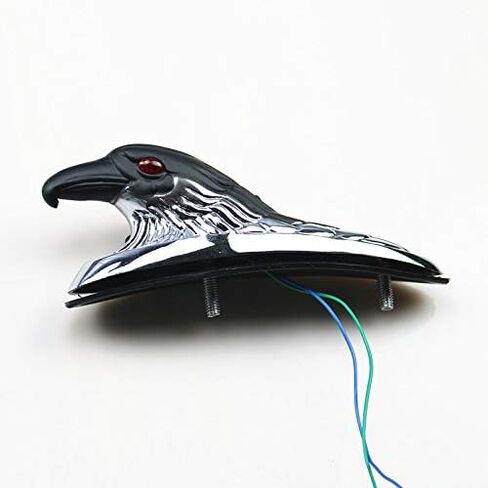 Motorcycle Front Fender Eagle Head Ornament Statue for Honda Kawasaki Suzuki Yamaha Cruiser Cafe Racer Chopper Custom (Chrome/Black) in Saudi Arabia