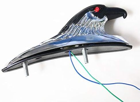 Motorcycle Front Fender Eagle Head Ornament Statue for Honda Kawasaki Suzuki Yamaha Cruiser Cafe Racer Chopper Custom (Chrome/Black) in Saudi Arabia