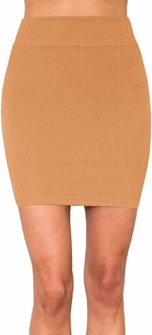 Women's Basic Tube Bodycon Pencil Mini Skirt Stretchy Skirt in Kuwait