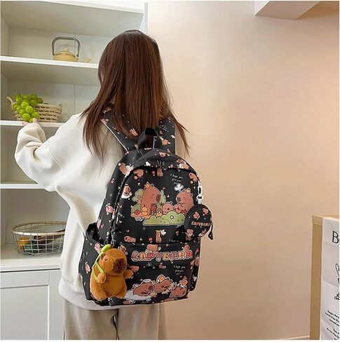 Capybara Backpack Picnic Capibara Bag Kawaii Capivara Backpack Cute Kapibara Bag Capy Bara Cappy Barra Daypack (Pink) in Kuwait