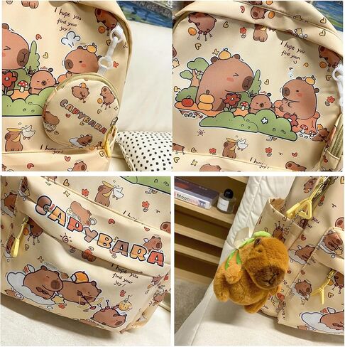 Capybara Backpack Picnic Capibara Bag Kawaii Capivara Backpack Cute Kapibara Bag Capy Bara Cappy Barra Daypack (Pink) in Kuwait