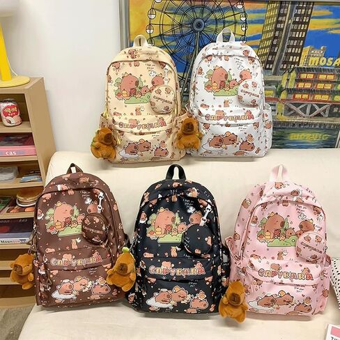 Capybara Backpack Picnic Capibara Bag Kawaii Capivara Backpack Cute Kapibara Bag Capy Bara Cappy Barra Daypack (Pink) in Kuwait