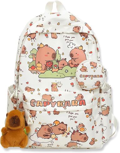 Capybara Backpack Picnic Capibara Bag Kawaii Capivara Backpack Cute Kapibara Bag Capy Bara Cappy Barra Daypack (Pink) in Kuwait