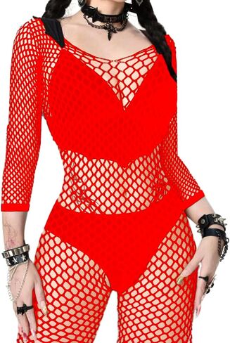 انظر من خلال امتداد بذلة واحدة قطعة واحدة للنساء ، نصف الأكمام الإبهام ثقب الزي bodysuit in Kuwait